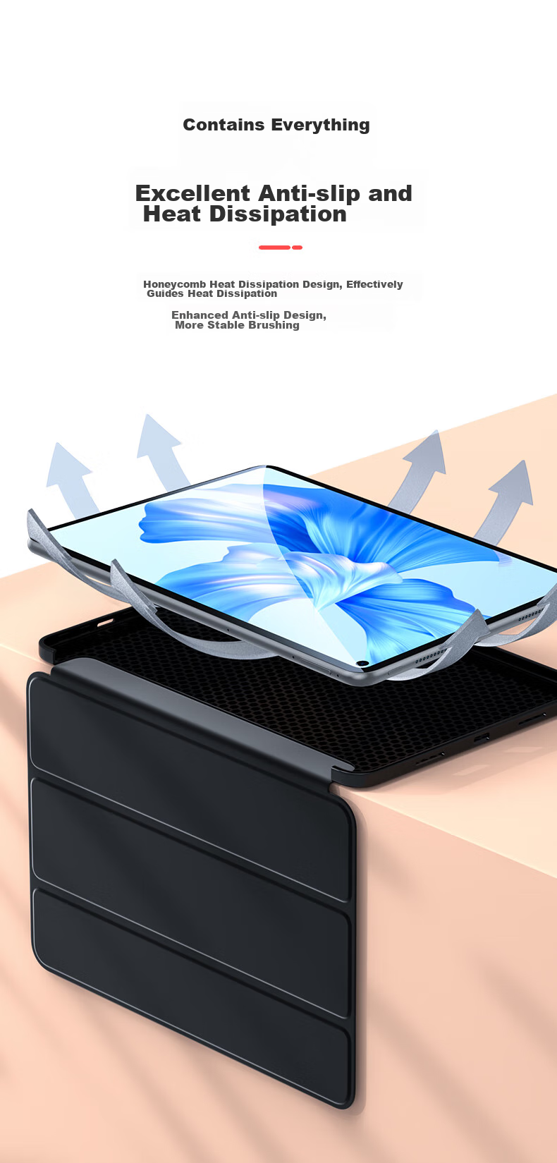 Защитный чехол BIAZE для планшета Huawei MatePad Pro 11 дюймов, трехскладная подставка, полноразмерная защита, тонкий, противоударный, черный