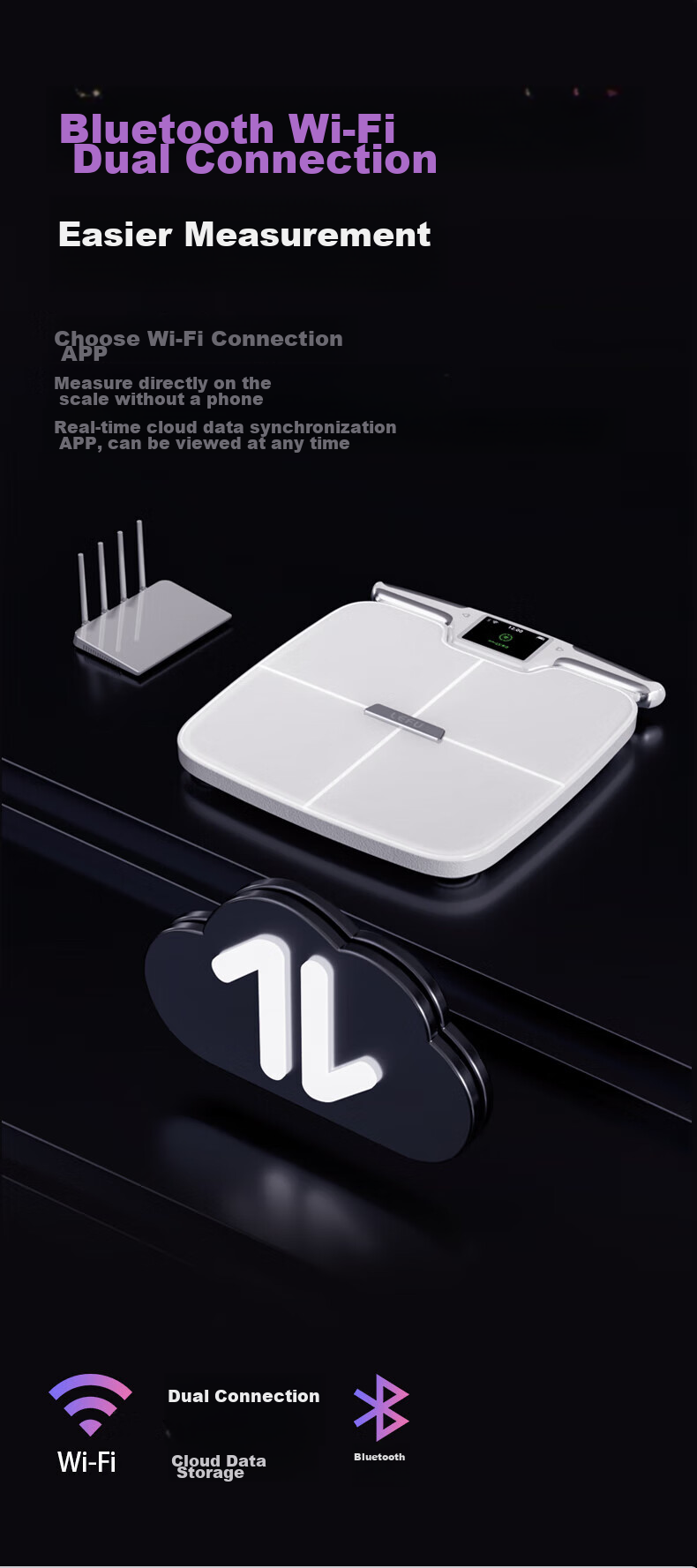 Умные весы LEFU, электронные, диагностические, с Wi-Fi и Bluetooth, измерение жира, влаги, мышц, костей, ИМТ, частоты сердечных сокращений, максимальная нагрузка 180 кг