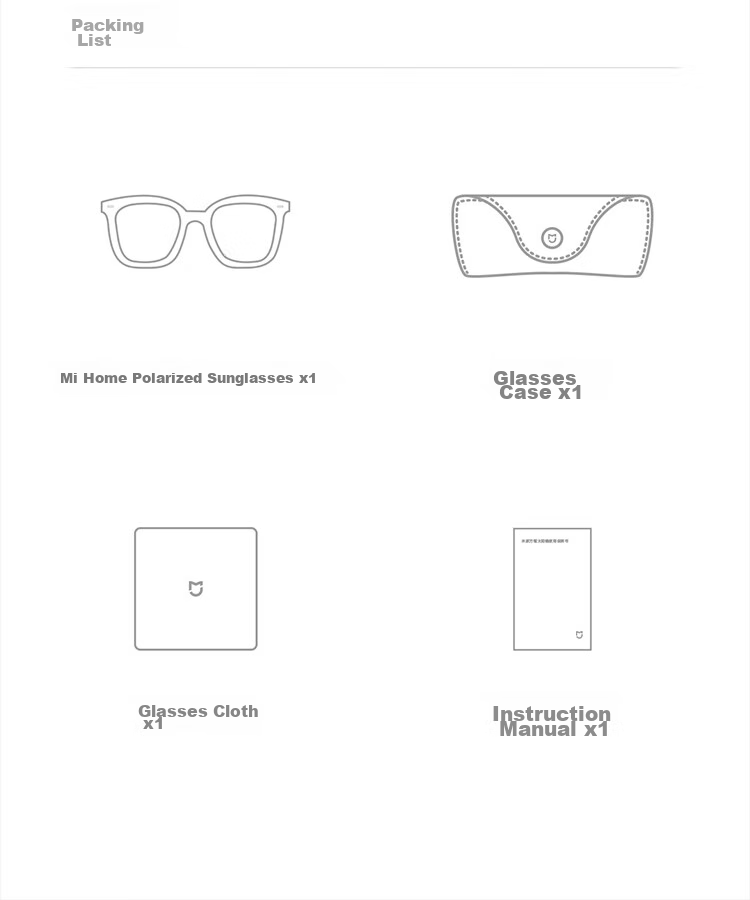 Солнцезащитные очки Xiaomi Mijia Square Polarized Sunglasses, унисекс, с защитой от УФ-лучей, черные