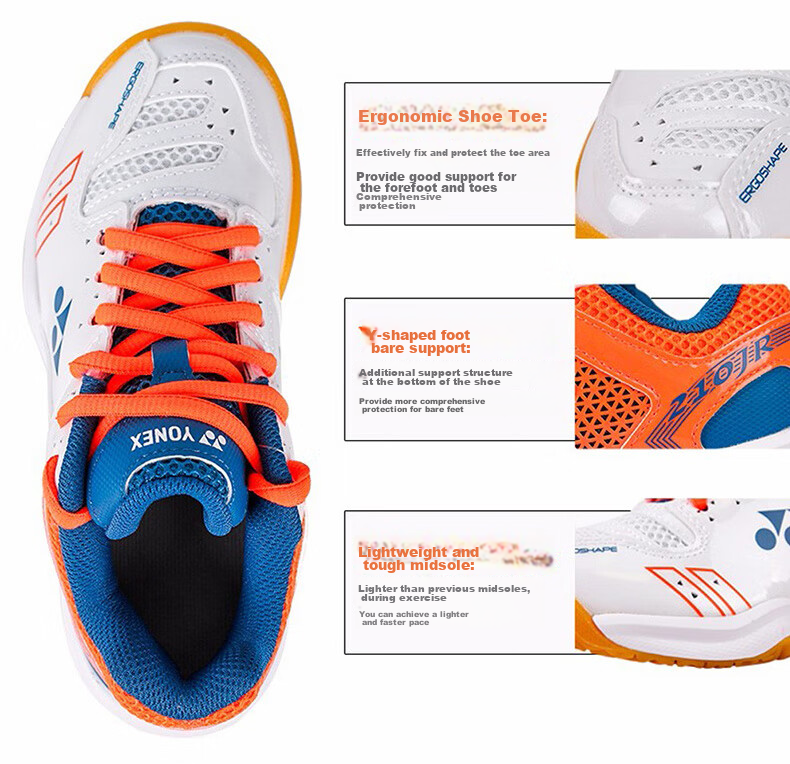 Детские кроссовки для бадминтона YONEX SHB220JRCR Off-White, размер 36