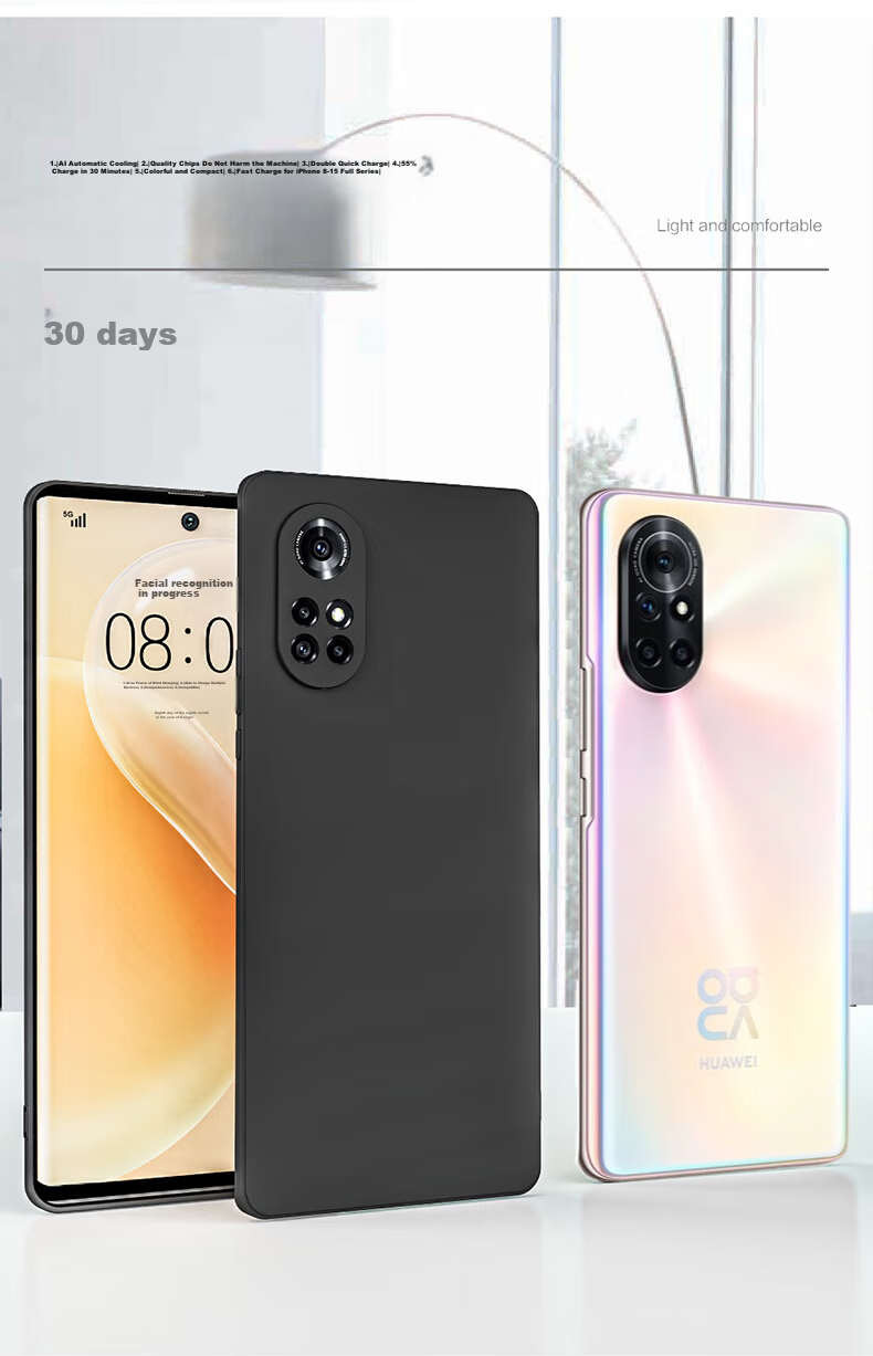 Чехол HotFire для Huawei Nova 8, Honor V40 Light Luxury Edition, противоударный силиконовый с защитой камеры, простой стиль, черный
