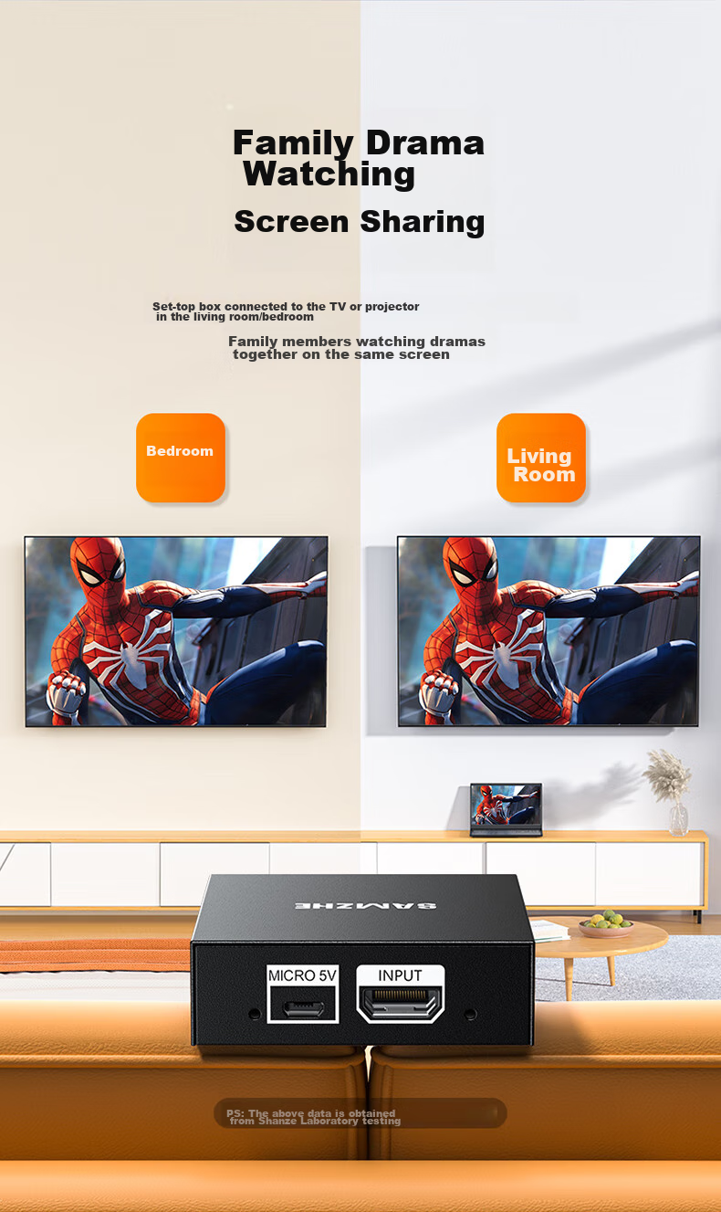 HDMI-разветвитель SAMZHE FP23, 1 вход 2 выхода, 4K HD, двойной экран, для ноутбука, телевизора, монитора, проектора