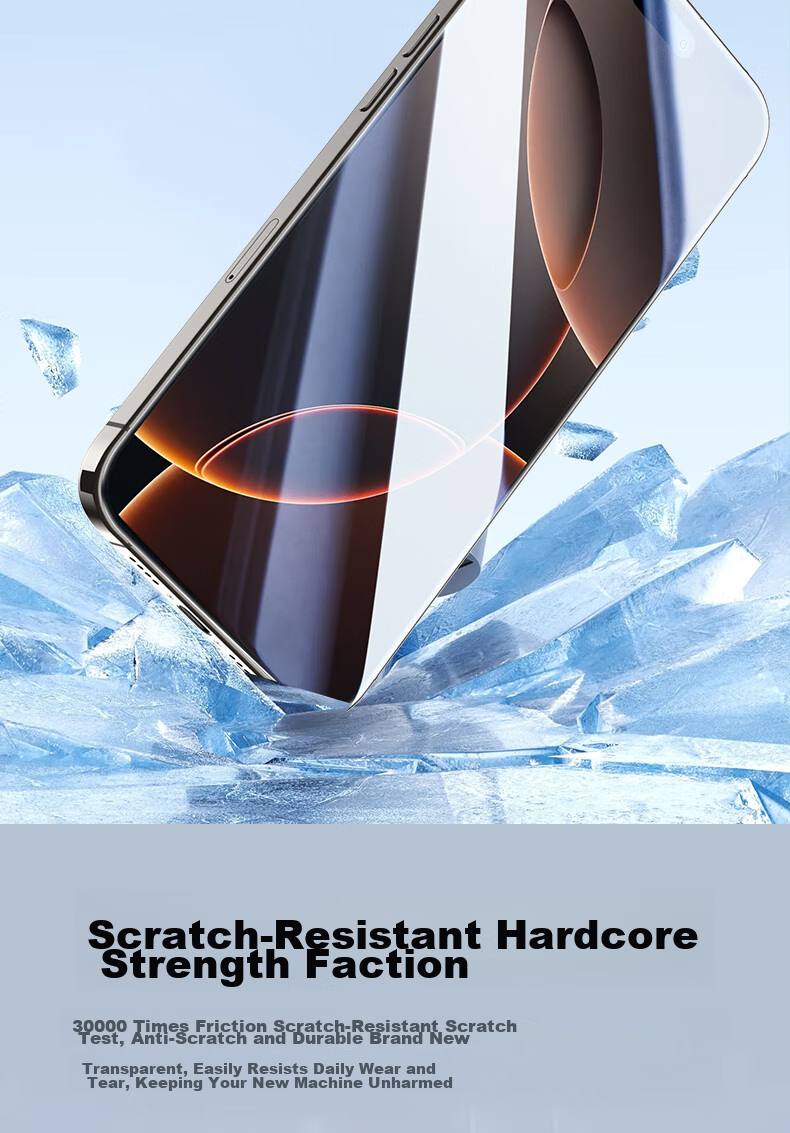 Защитное стекло LANGLING для Apple iPhone 16 Pro, полное покрытие, без черной рамки, высокой четкости, анти-отпечатки