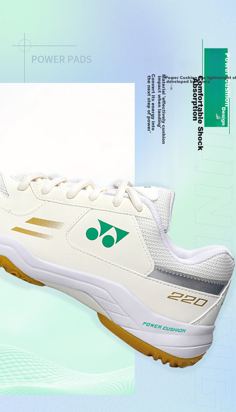 Кроссовки для бадминтона YONEX SHB220CR, мужские, размер 40, белые