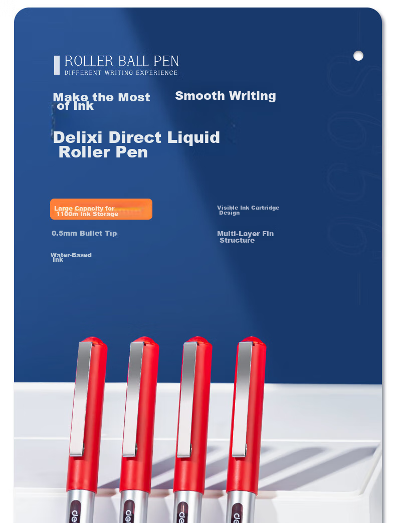 Гелевая ручка Deli S656, 0.5 мм, красные чернила, 12 шт.