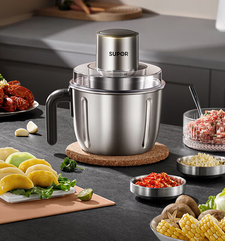 Мясорубка SUPOR JR56-U, электрическая, 2.2 л, 300 Вт, нержавеющая сталь