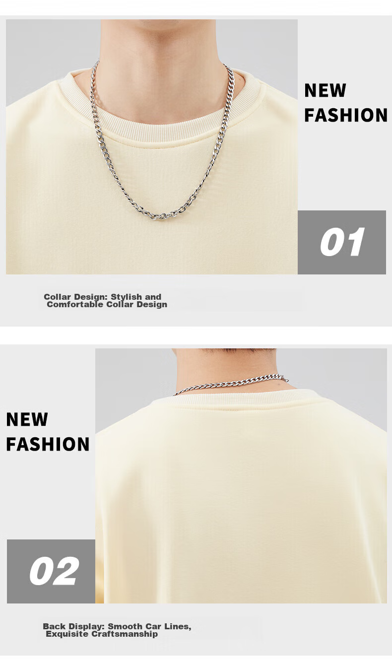 Мужская толстовка Jeanswest, коллекция Весна 2026, круглый вырез, спущенное плечо, однотонная, модная, свободный крой, повседневная, черная, 2XL