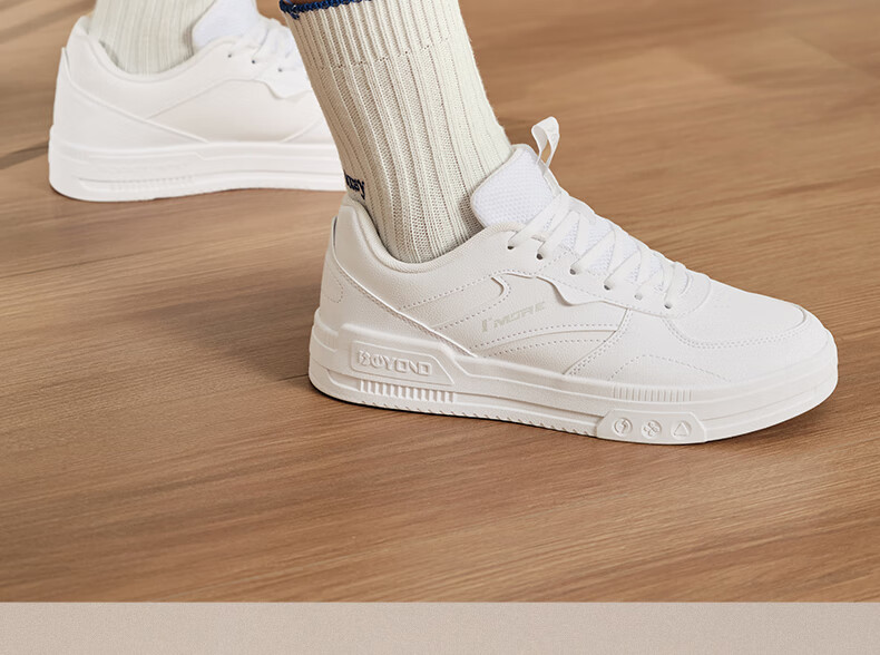Мужские кроссовки 361° Classic Sneakers, натуральная кожа, весна-лето 2025, размер 42, белый/черный