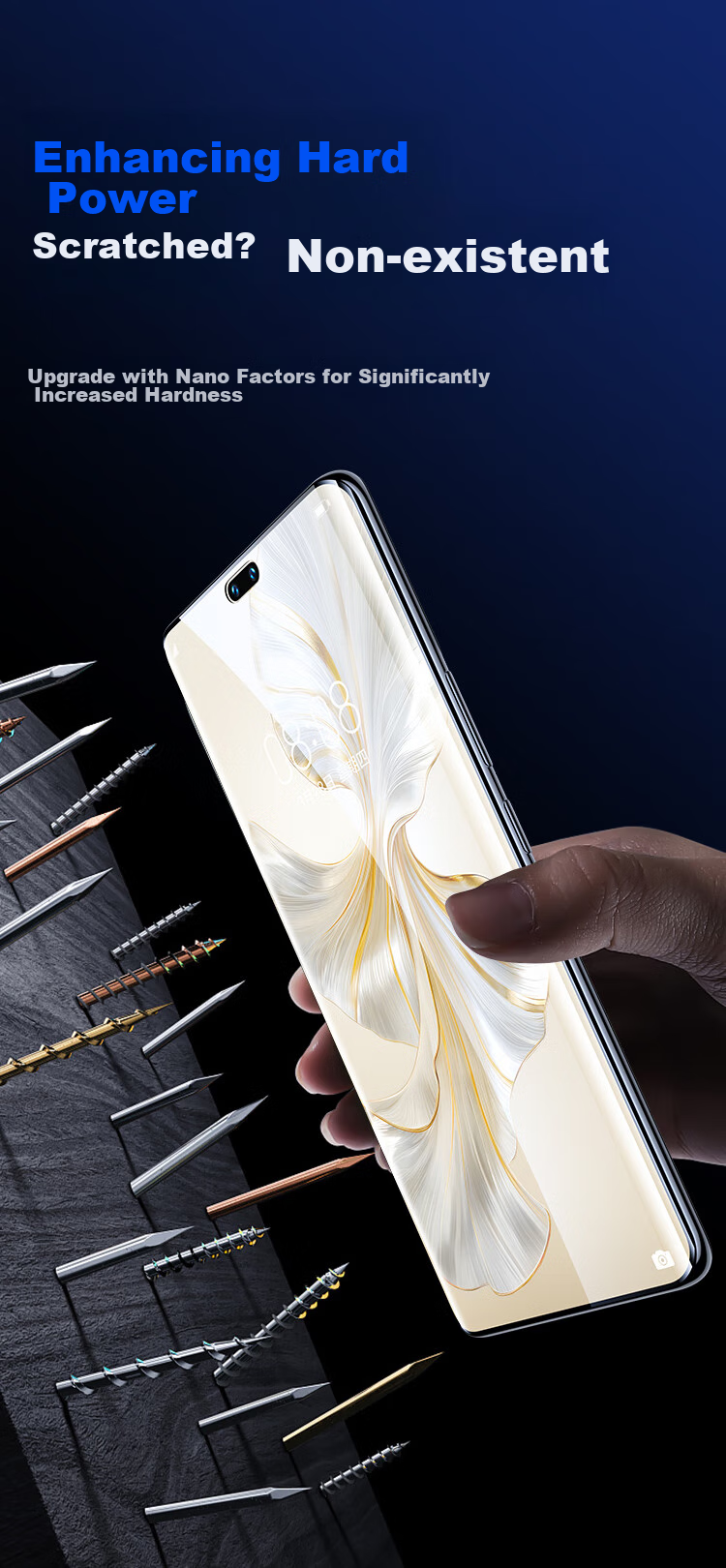 Защитная гидрогелевая пленка Yisika для Honor 200Pro/100Pro/90pro/80pro, полноэкранная, нано-пленка, 2 шт. в комплекте. Высокая четкость, защита от отпечатков пальцев.