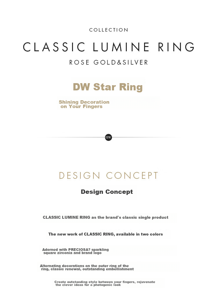 Кольцо Daniel Wellington DW221, женское, парное, звездное, покрытие розовым золотом, размер 50