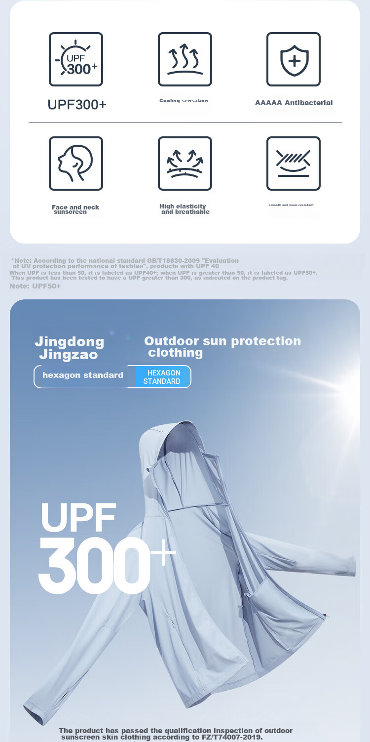 JD Original Мужская солнцезащитная куртка с защитой от УФ-излучения UPF300+, с эффектом охлаждения, для лета, для активного отдыха, светло-серая, размер 3XL
