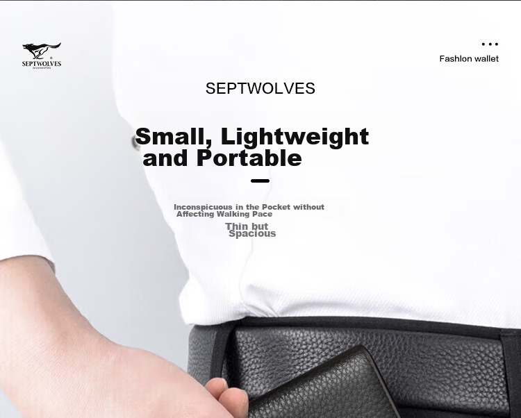 Мужской кошелек SEPTWOLVES из натуральной кожи, короткий, с ID-холдером и кардхолдером, практичный, в подарочной упаковке