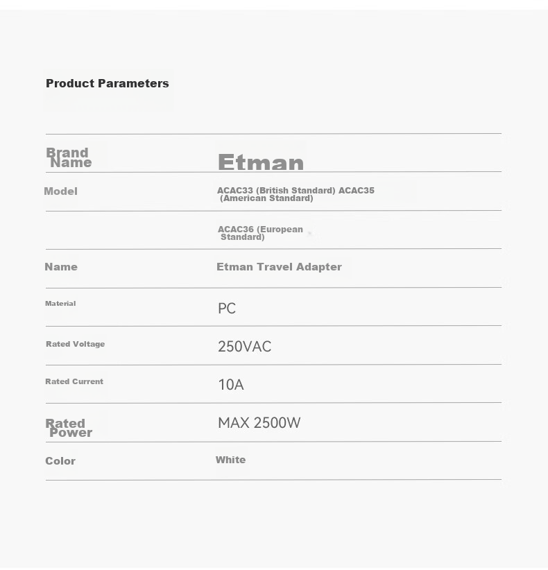 Универсальный переходник Etman с USB/Type-C, британская вилка, конвертер для путешествий