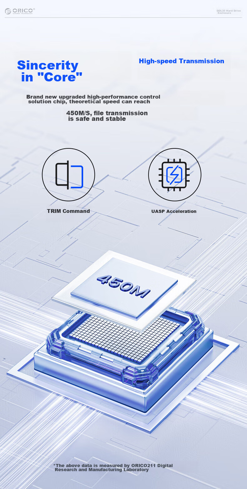 Внешний корпус ORICO DDL35 для жестких дисков 3.5 дюйма SATA, USB 3.1, черный