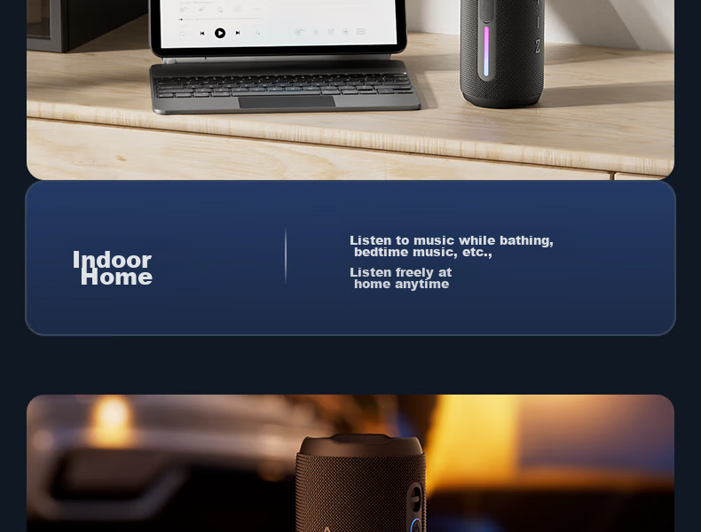 Портативная Bluetooth-колонка WANYINBA M6, 30 Вт, портативная водонепроницаемая, для улицы, с мощным басом, оранжевая