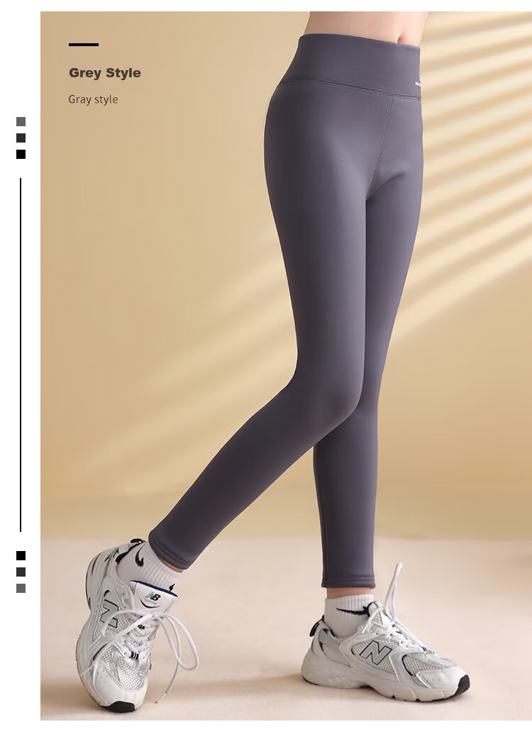 Детские штаны LangSha для девочек, утепленные флисом на осень-зиму, средней толщины, облегающие, с высокой талией, длиной до девяти десятых, леггинсы для активного отдыха