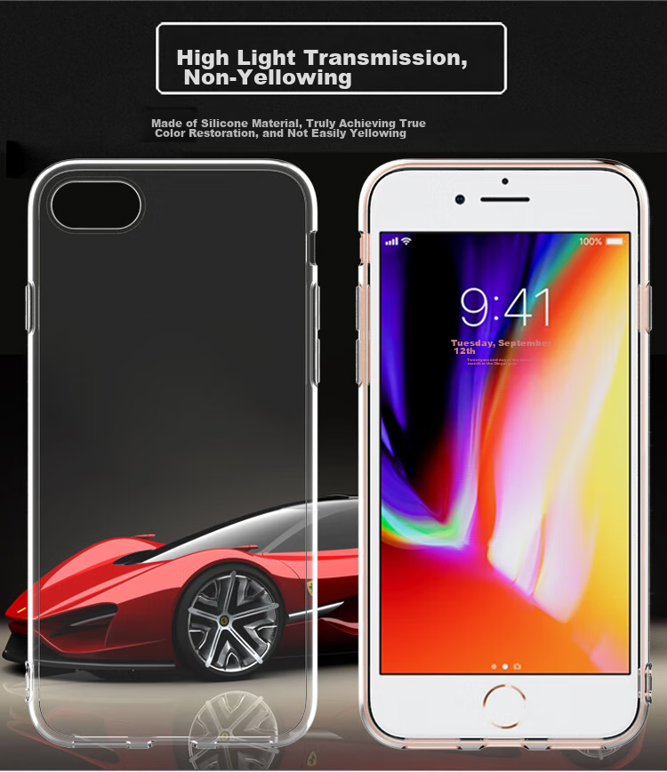 Чехол для iPhone 7 Plus/8 Plus ESCAPE, прозрачный, силиконовый, противоударный, простой стиль