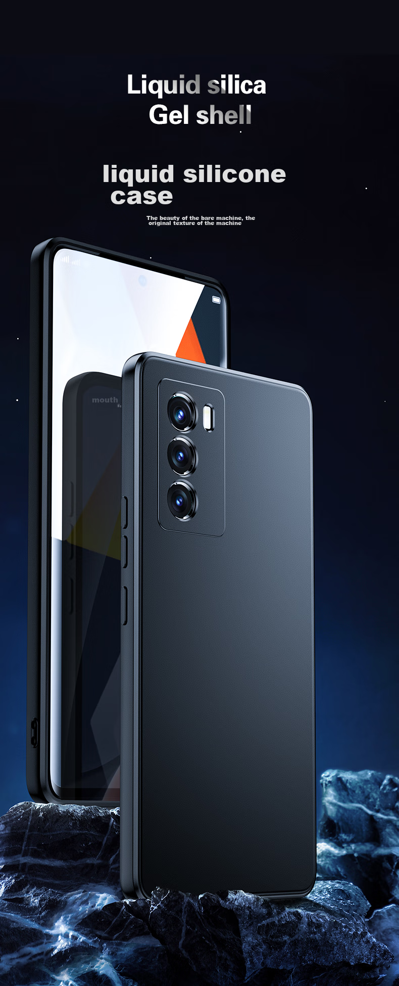 BIAZE Чехол для Vivo IQOO Neo5S, защитный чехол для IQOO Neo5S, полное покрытие, защита от ударов, тонкий, матовый, приятный для кожи, мягкий чехол JK119, черный