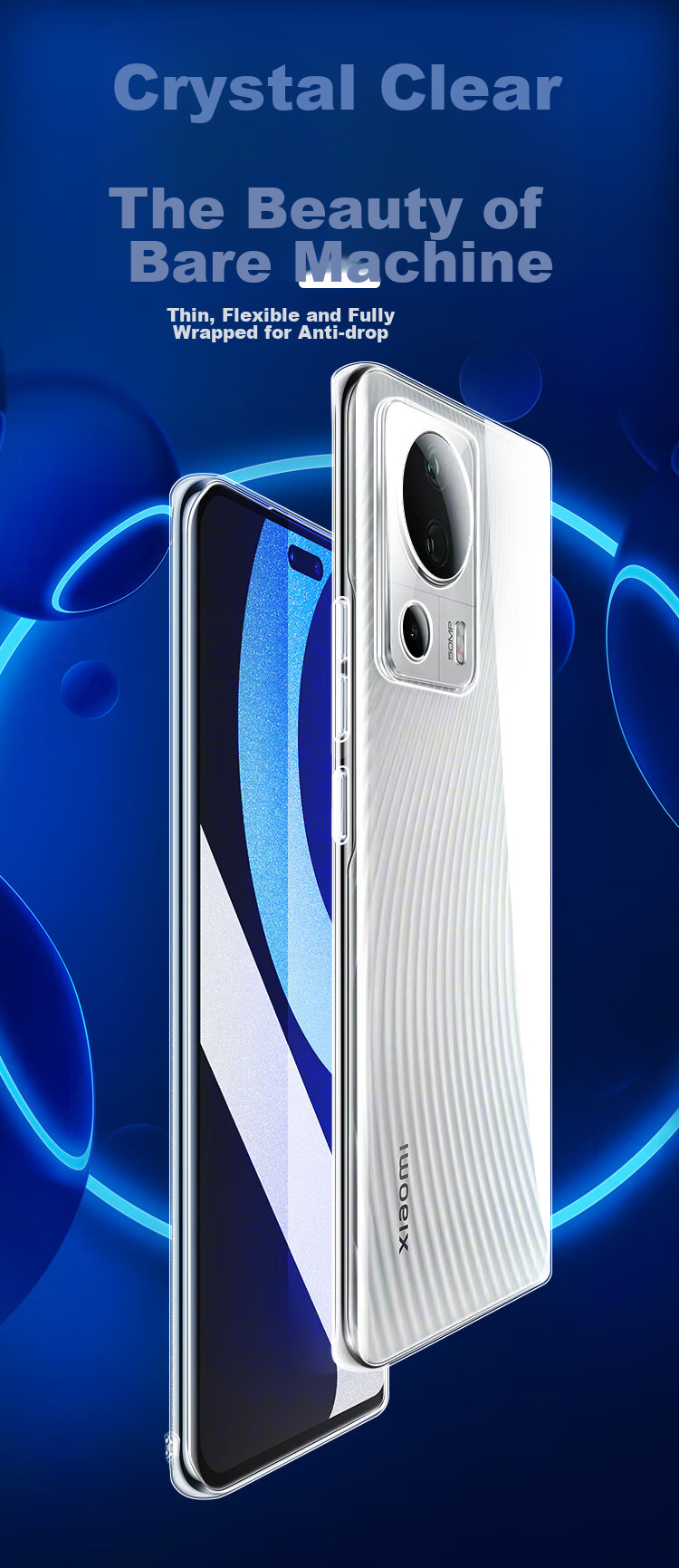 Чехол Freeson для Xiaomi Civi 2, прозрачный, противоударный, с кольцом-держателем и ремешком