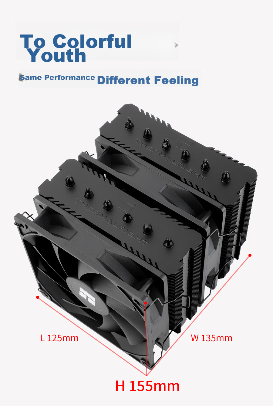 Кулер для процессора Thermalright Peerless Assassin 120 SE BLACK, воздушное охлаждение, 6 тепловых трубок, двойные башни, вентиляторы 120 мм, высота 155 мм, черный