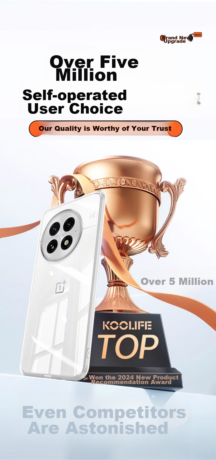 Чехол KOOLIFE для OnePlus 13, прозрачный, противоударный, защита камеры, тонкий, приятный на ощупь, защита от отпечатков пальцев