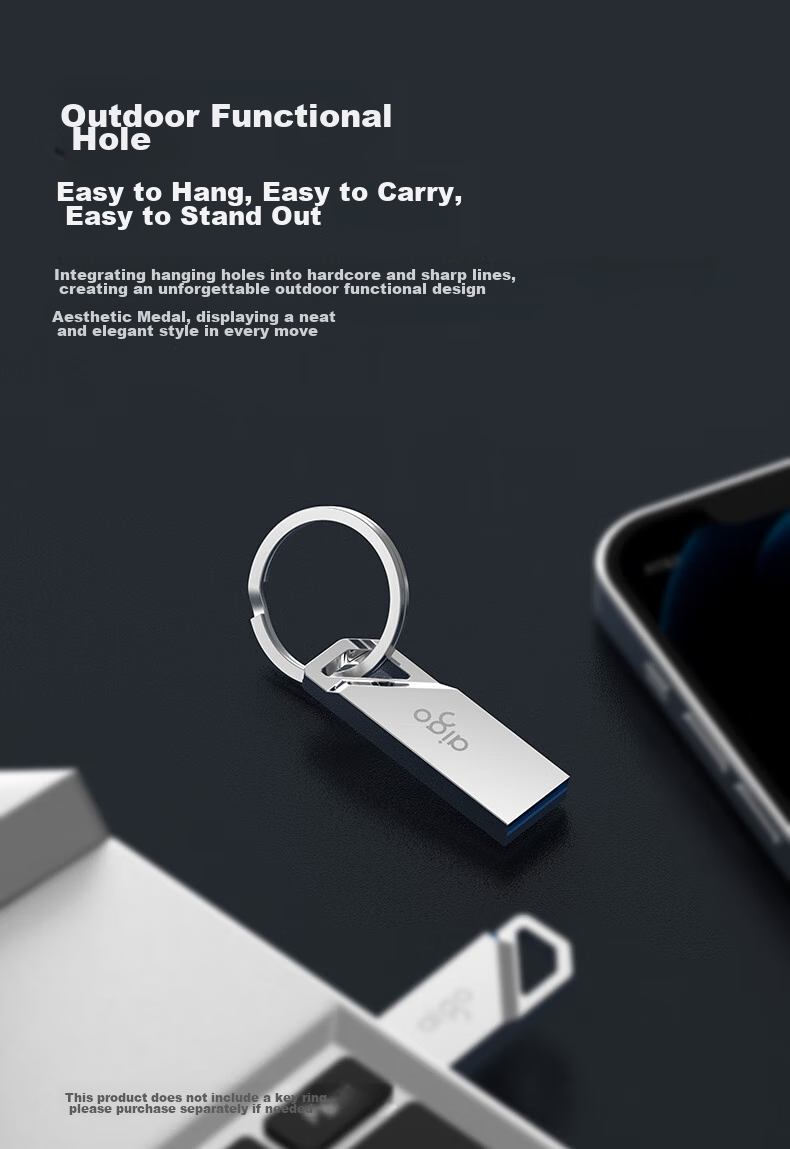 USB-накопитель Aigo U315, 128 ГБ, USB 3.2 Gen 1, металлический корпус, серебристый