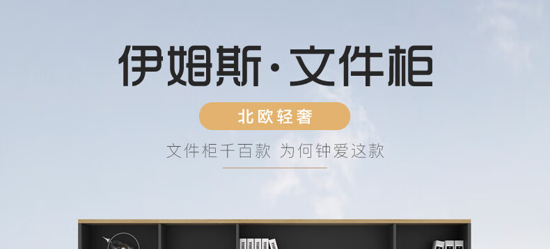 罗氏兄弟 办公家具柜文件柜木质资料柜档案柜老板办公室柜木质现代简约文件柜家用储物柜2000*400*2000mm