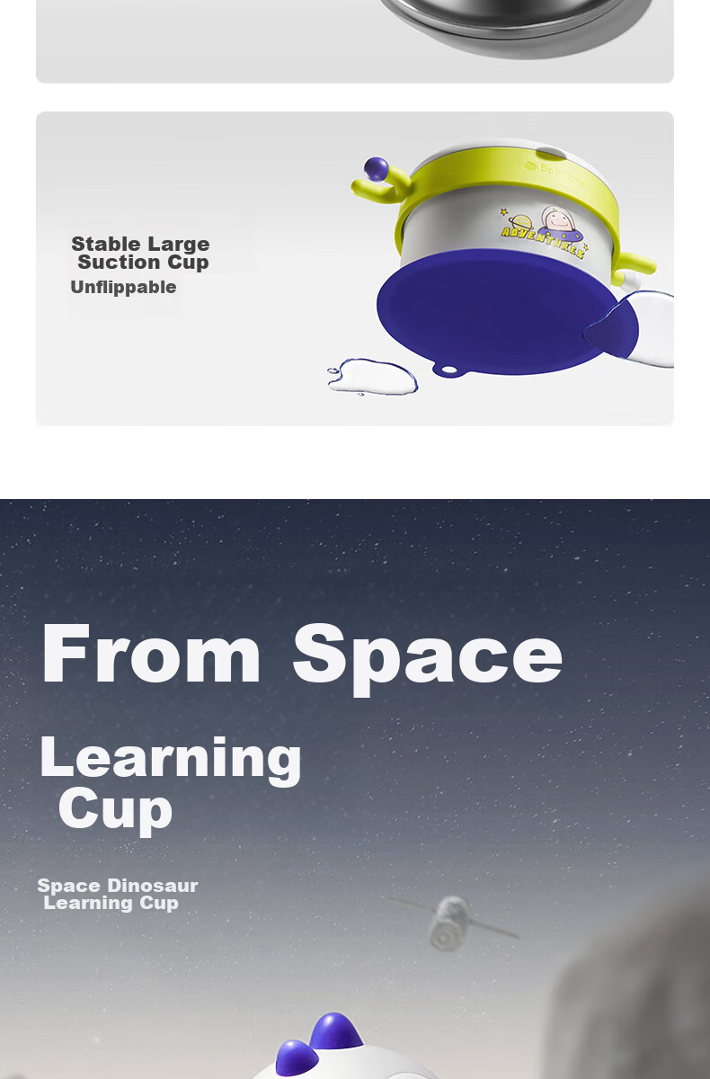 Детский набор посуды Babycare, из нержавеющей стали, с термоизоляцией, слюнявчиком и ложкой, набор из 5 предметов, для детей от 6 месяцев