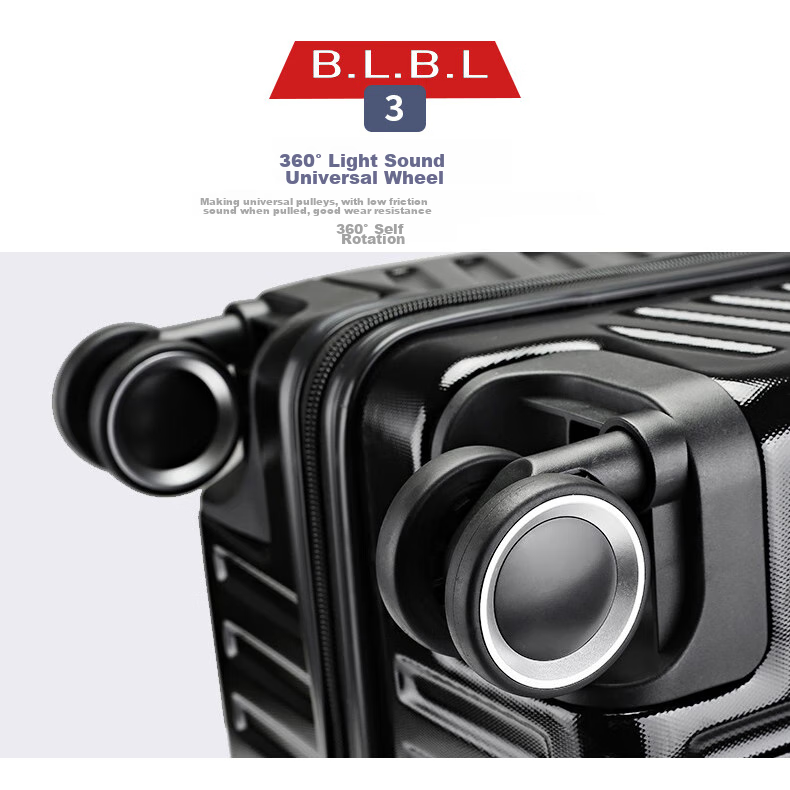Чемодан B.L.B.L, большой, 26 дюймов, spinner, с кодовым замком, модель 6011, темно-синий