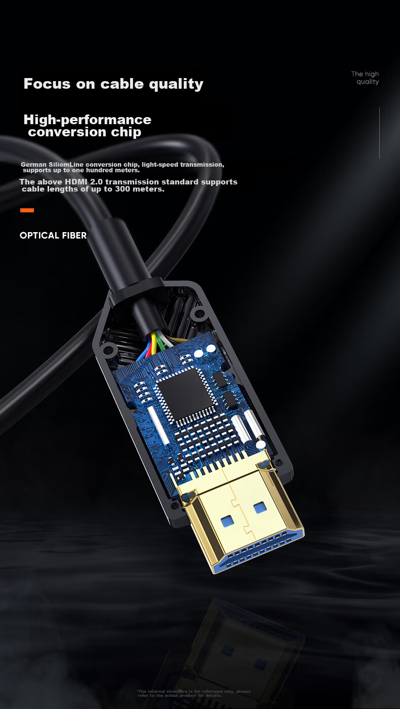 Оптический кабель BIAZE HDMI версии 2.0, 50 метров, для подключения компьютера, телевизора, проектора, домашнего кинотеатра, HX33