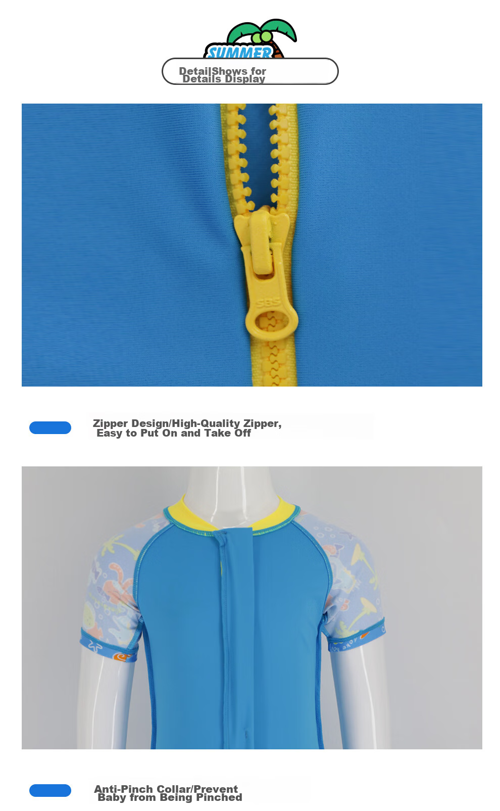 Детский купальник ZOKE с защитой от солнца, для девочек, розовый, размер 140 см