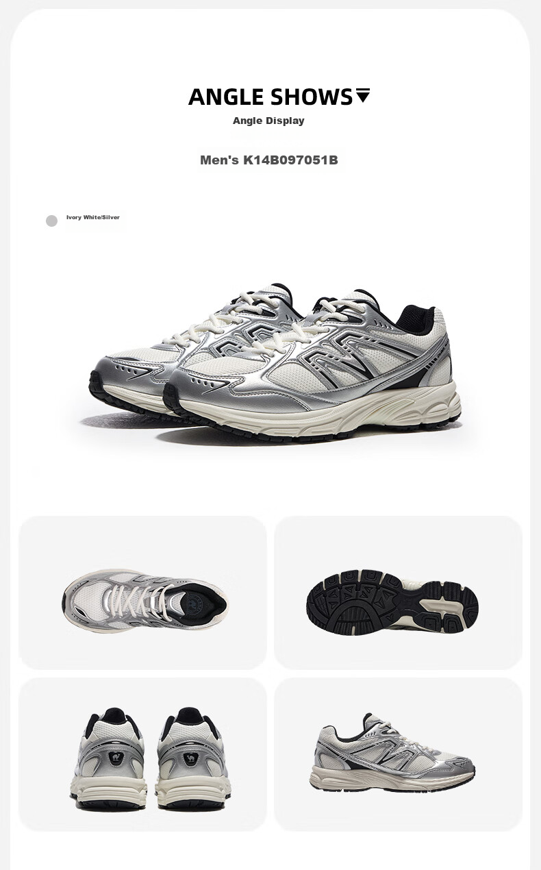 Кроссовки мужские CAMEL Retro Jogging, низкие, на толстой подошве, повседневные, K14B09L7051, серый, размер 44