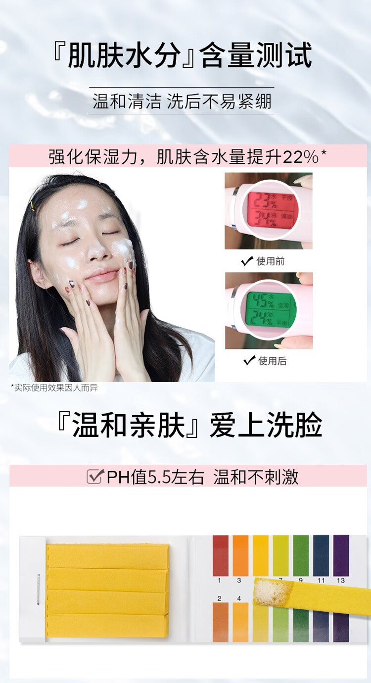 菲诗小铺 进口氨基酸洗面奶控油补水保湿深层清洁抗痘洁面乳男女士 樱桃