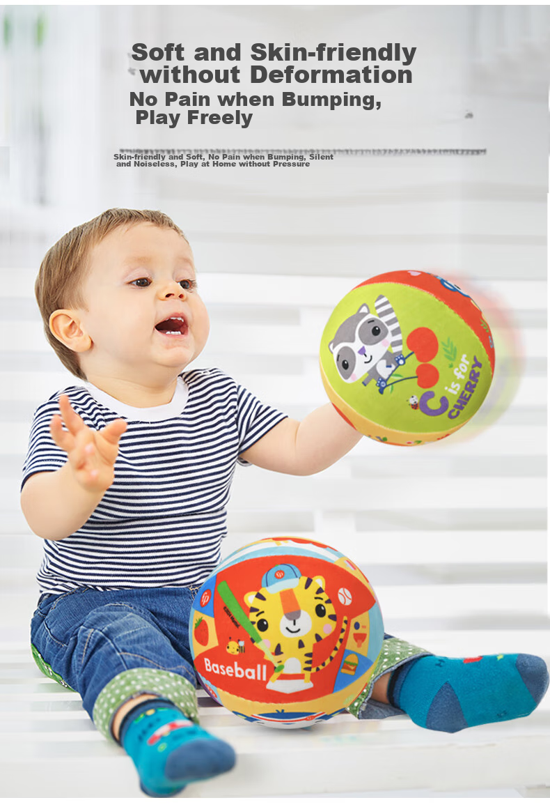 Мяч детский Fisher-Price, бесшумный, эластичный, 18 см, подарок на день рождения