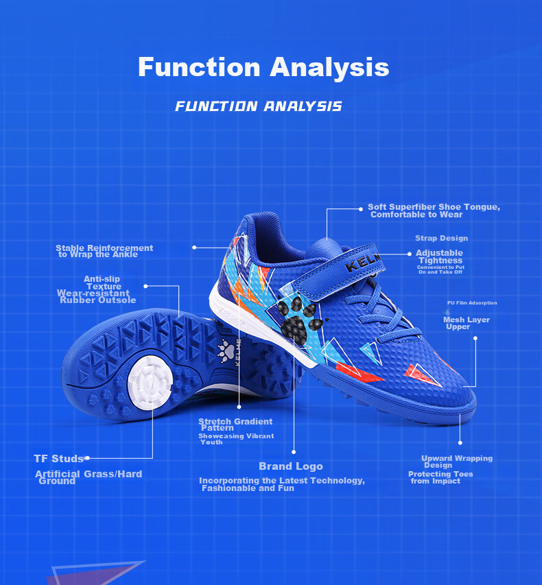 Футбольные бутсы KELME для юношей, модель ZX90113052, для искусственного газона, дышащие, нескользящие, износостойкие, флуоресцентно-желтые, размер 37