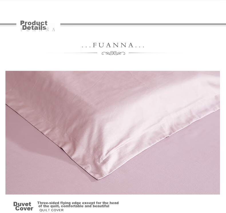 Комплект постельного белья FUANNA из 60S длинноволокнистого хлопка, размер 203*229 см, цвет розовый.