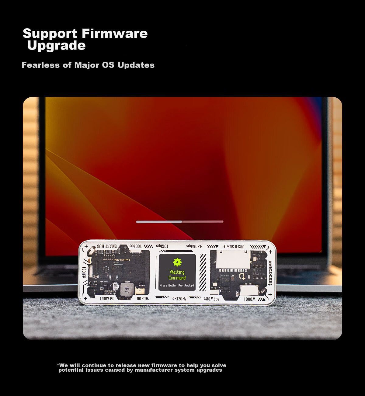 DOCKCASE Multi-Case Intelligent Visualized 10-In Expansion Dock Type-C с U2 Card Slot Gigabit Ethernet Port, USB3.2 HDMI Converter DP Interface 8K Screen Mirroring для MacBook Desktop