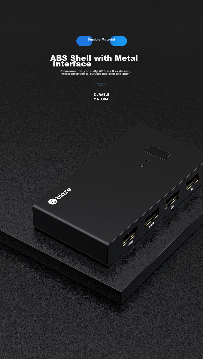 KVM-переключатель BIAZE HDMI, 2 входа, 4K HD, для совместного использования клавиатуры, мыши и принтера двумя компьютерами
