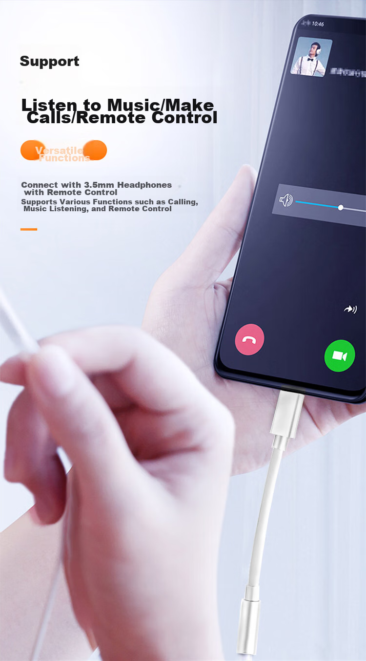 Переходник Stiger Type-C на 3.5 мм аудио, белый, для Xiaomi, Huawei, OnePlus
