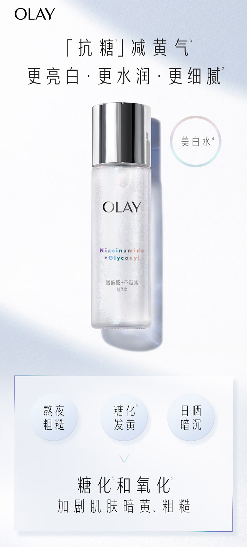 玉兰油（OLAY）美白水乳150ml化妆水精华水爽肤水女士护肤品补水保湿烟酰胺抗糖