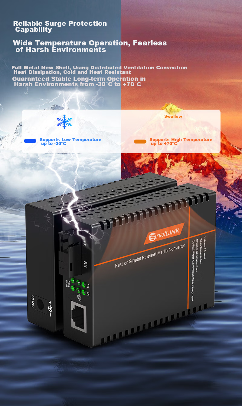 Сетевой медиаконвертер NetLINK HTB-GS-03/20AB-LED, Gigabit Ethernet, одномодовый, 20 км, SC