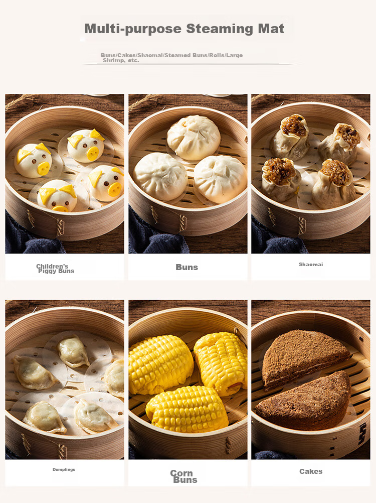 Бумага для выпечки MAXCOOK, для пароварки, для паровых булочек, одноразовая, 100 листов, диаметр 30 см