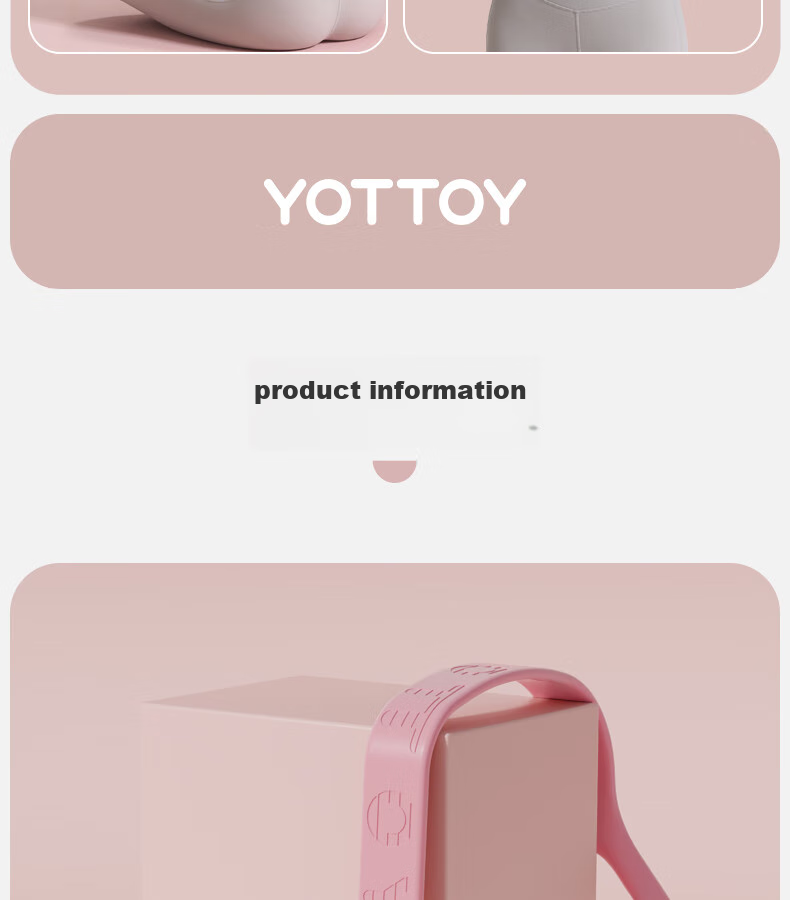 Эспандер Yottoy "8-образный", для тренировки спины, эластичная лента для плеч и шеи, фитнес-оборудование для дома, для упражнений на руки, розовый