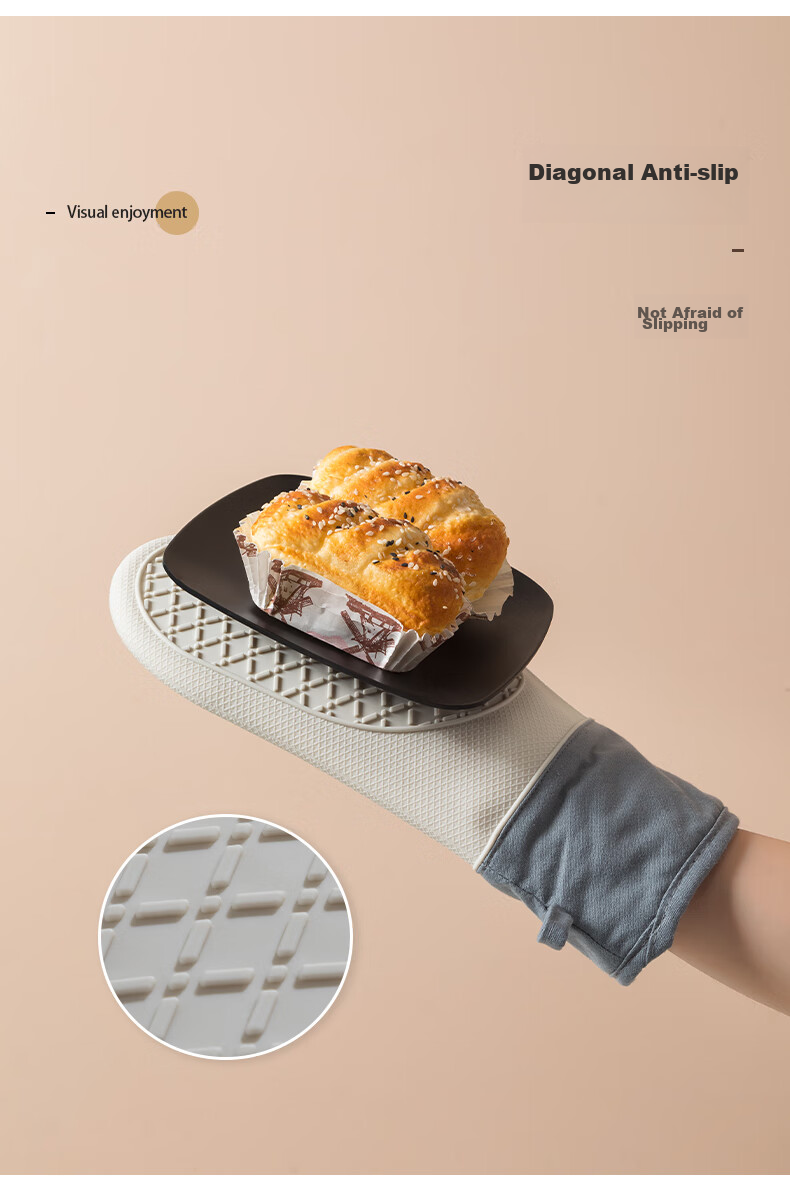 Жаропрочные перчатки Jekero, утолщенные, пятипалые, из силикона, для кухни, микроволновой печи, выпечки, 1 пара