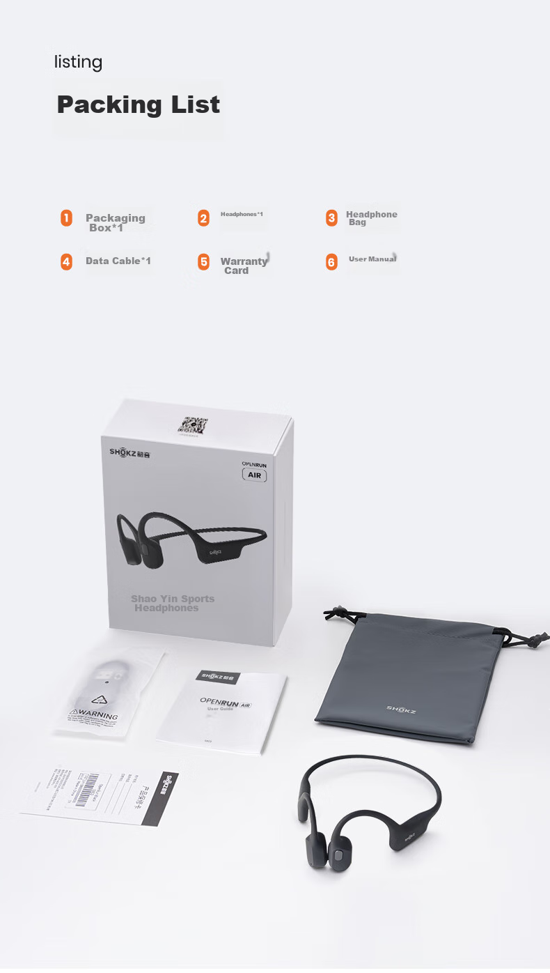 Беспроводные наушники SHOKZ OpenRun Air S803, костная проводимость, спортивные, черные