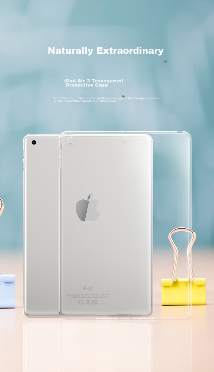 Чехол для Apple iPad Air 2/6 9.7 дюйма BIAZE, прозрачный белый, силиконовый, противоударный, тонкий