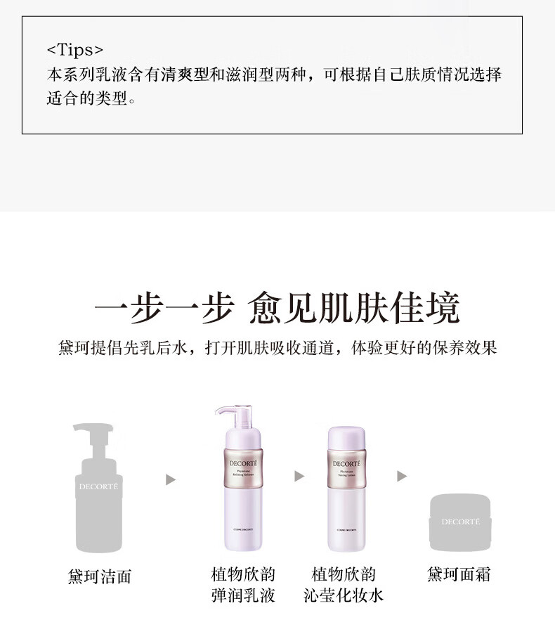 黛珂（COSME DECORTE）日本进口 植物欣韵水乳护肤礼盒 水200ml+乳200ml清爽型-百亿补贴