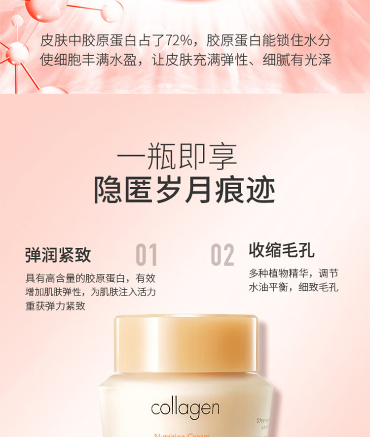 伊思（it‘s skin）胶原蛋白弹力保湿面霜50ml 淡化细纹滋养修护肌肤男女士护肤品