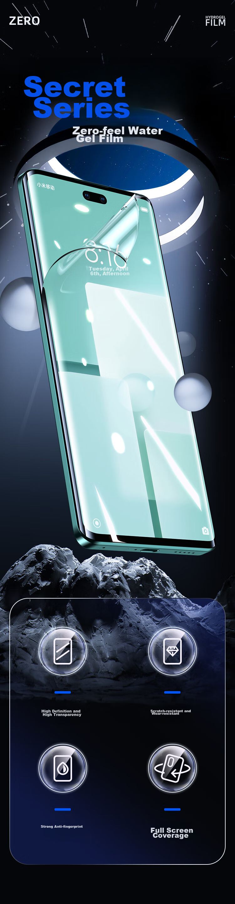 Защитная гидрогелевая пленка Yisika для Xiaomi Civi 3, 2 шт., полноэкранная, мягкая, ультратонкая, противоударная, антибликовая, HD