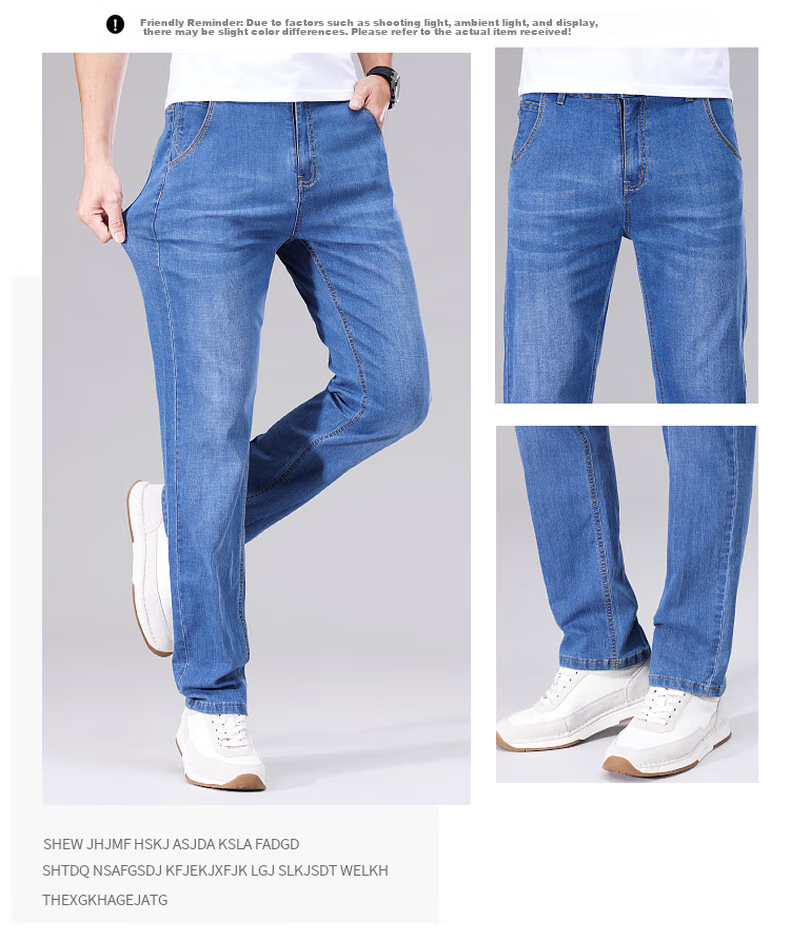 Джинсы мужские Jeanswest, классический стиль, осенне-зимняя коллекция 2025, модные повседневные, легкие и удобные, прямые, синие, размер 33
